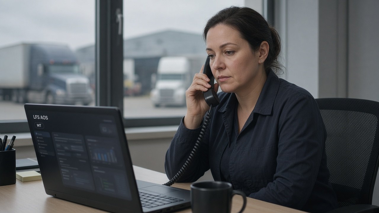 Dispatcher calling a broker on an independently verified number while LFS AOS with MT is open